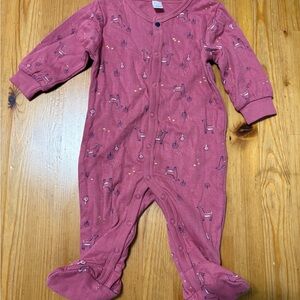 Petit Lem Pink Kids Pajama Footies